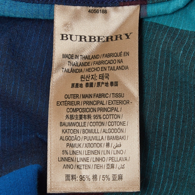 Pre Owned Burberry Purple Checked Cotton Shirt XL