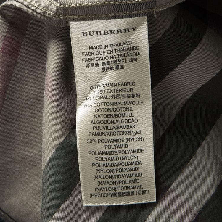 Pre Owned Burberry Brit Olive Green Checked Button Front Long Sleeve Shirt M