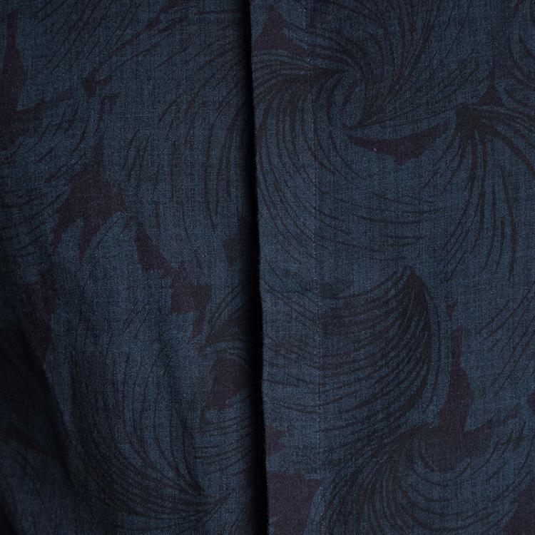 Pre Owned Burberry London Navy Blue Abstract Print Southbrook Shirt M