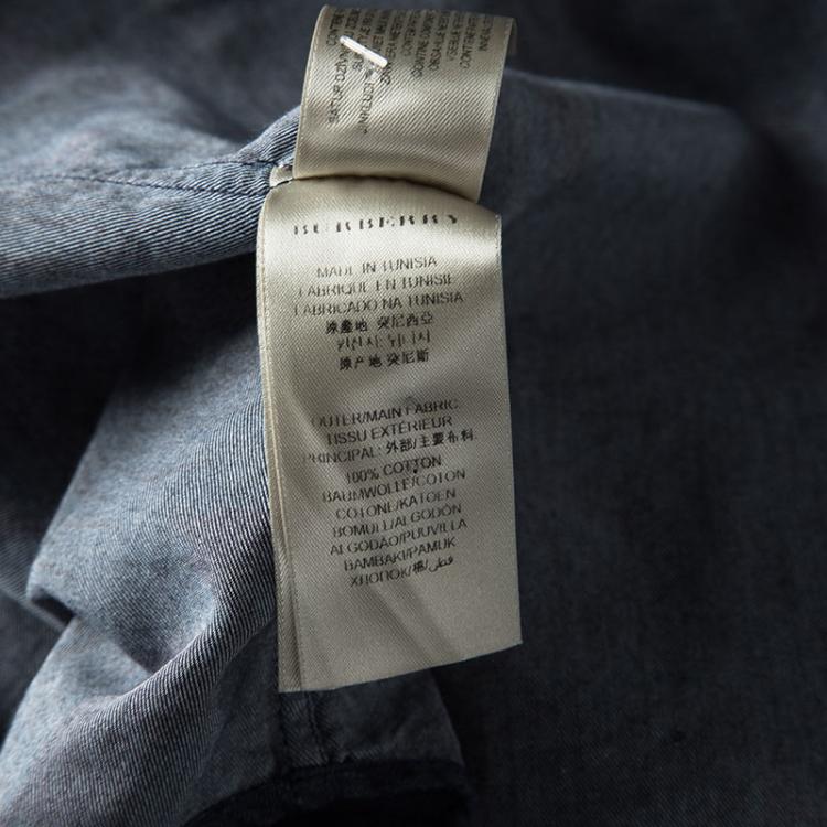 Pre Owned Burberry London Navy Blue Abstract Print Southbrook Shirt M