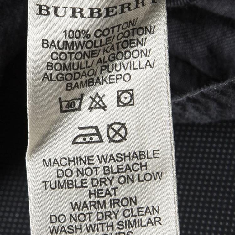 Pre Owned Burberry Brit Dark Grey Checked Cotton Long Sleeve Button Front Shirt M
