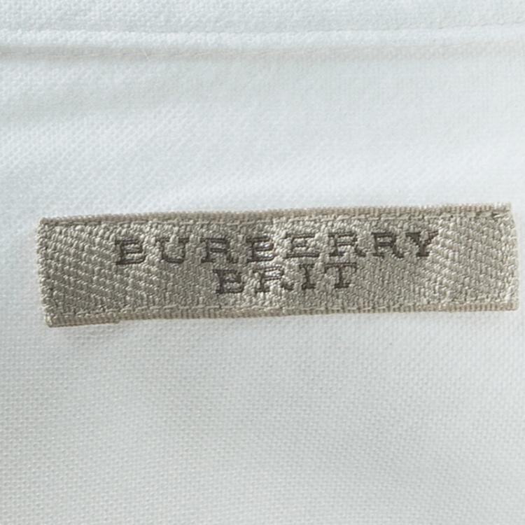 Pre Owned Burberry Brit White Striped Cotton Long Sleeve Alistair Shirt L