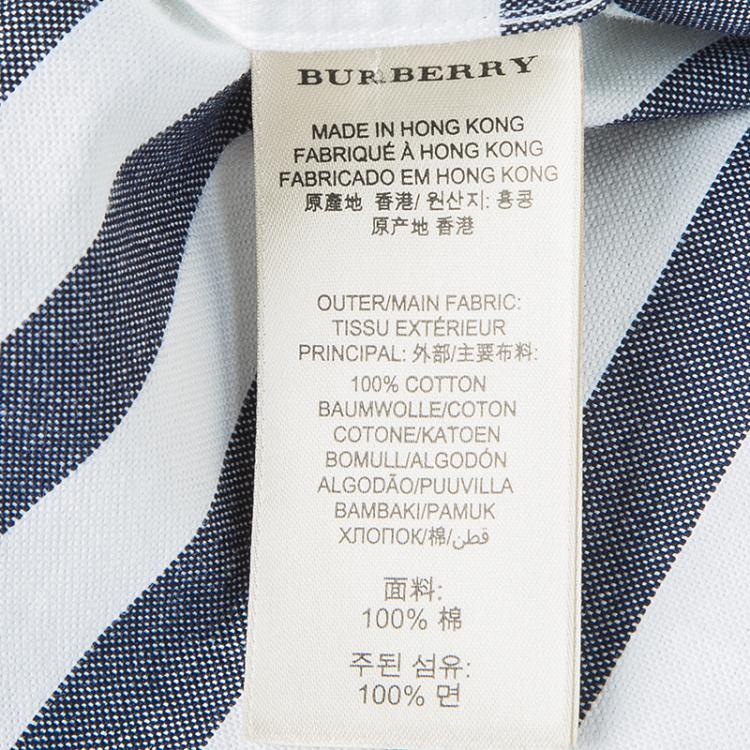 Pre Owned Burberry Brit White Striped Cotton Long Sleeve Alistair Shirt L