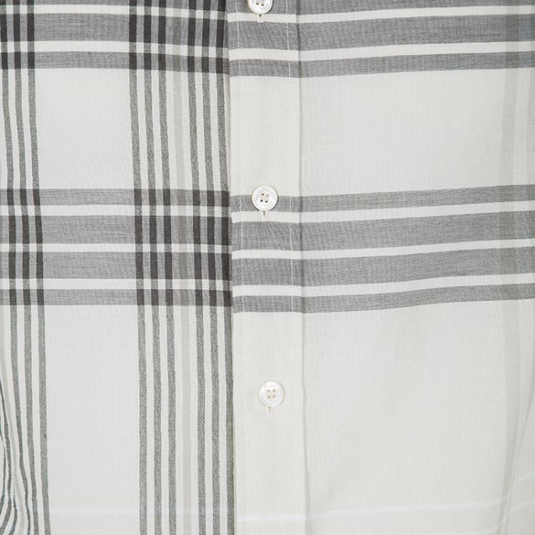 Pre Owned Burberry Brit Multicolor Checked Cotton Button Front Long Sleeve Shirt L