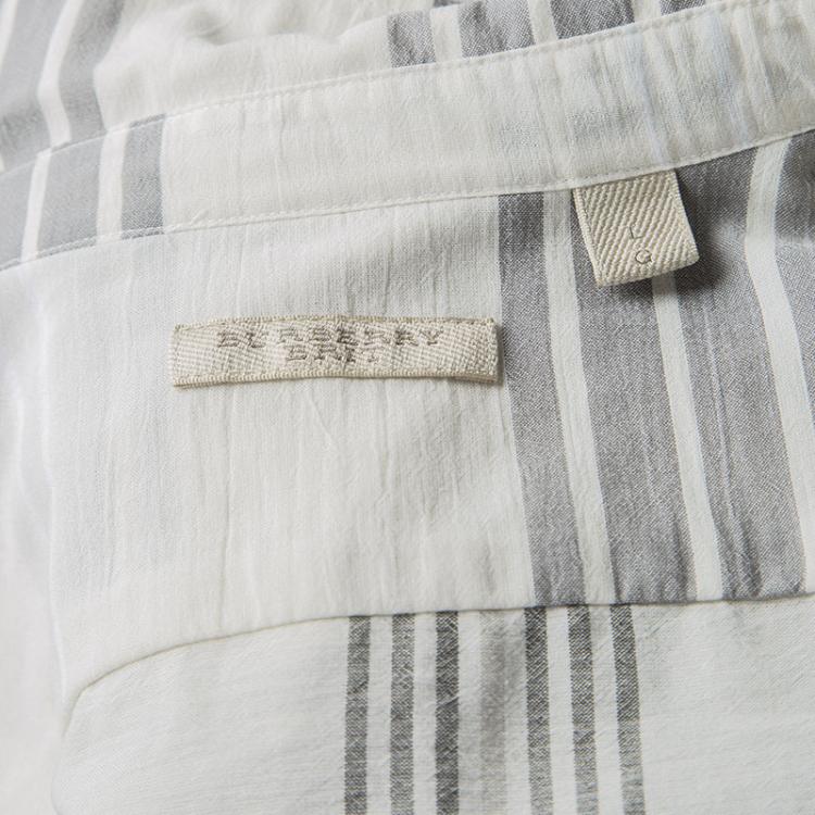 Pre Owned Burberry Brit Multicolor Checked Cotton Button Front Long Sleeve Shirt L