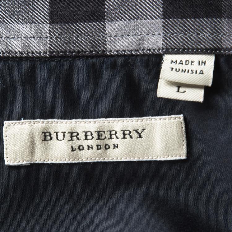 Pre Owned Burberry London Black Long Sleeve Button Front Shirt L
