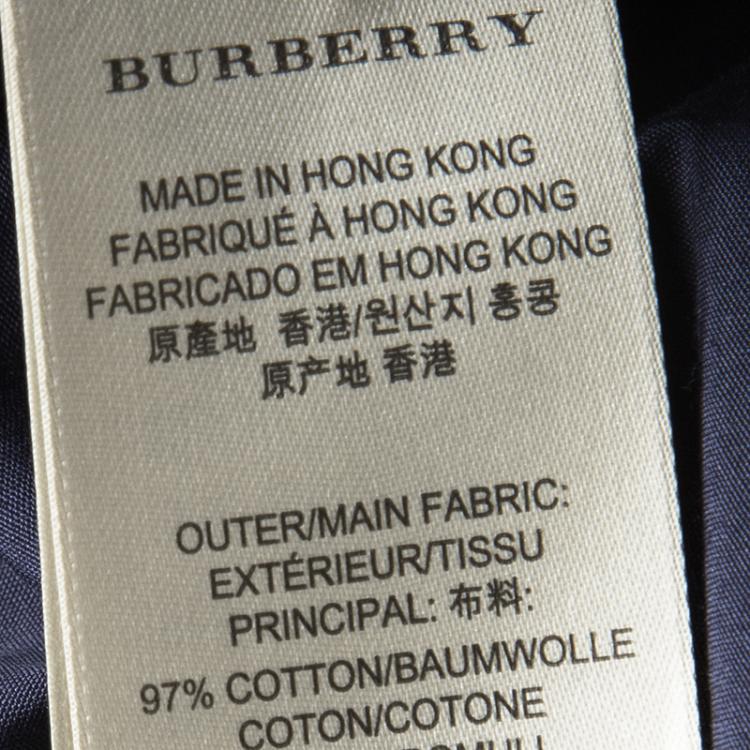 Pre Owned Burberry Brit Navy Blue Long Sleeve Button Front Shirt M
