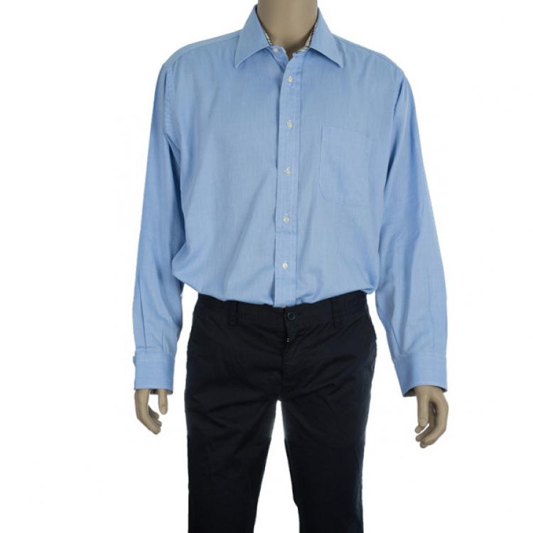 Pre Owned Burberry Light Blue Men's Shirt EU42