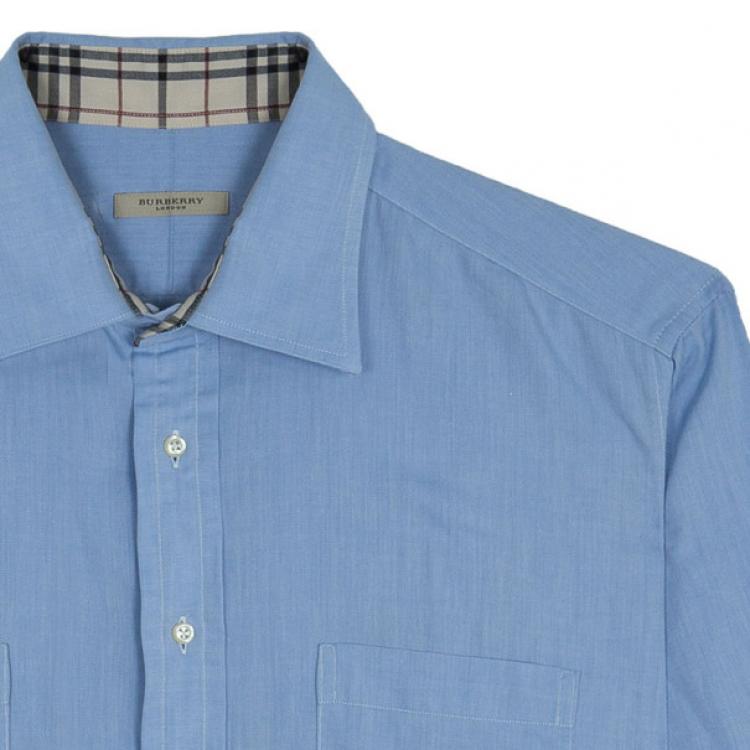 Pre Owned Burberry Light Blue Men's Shirt EU42