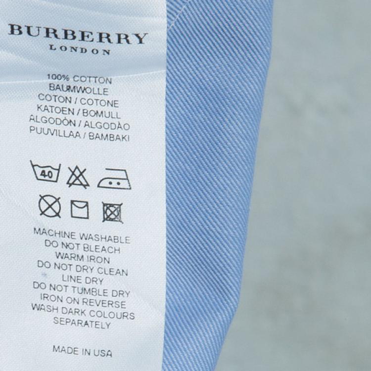 Pre Owned Burberry Light Blue Men's Shirt EU42