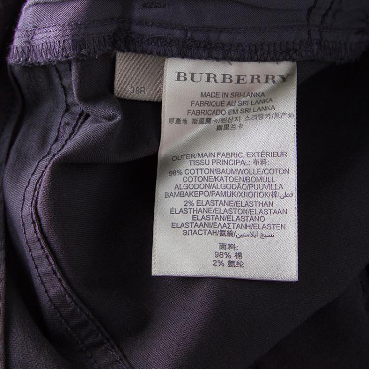 Pre Owned Burberry Brit Grey Cotton Regular Fit Trousers XXL
