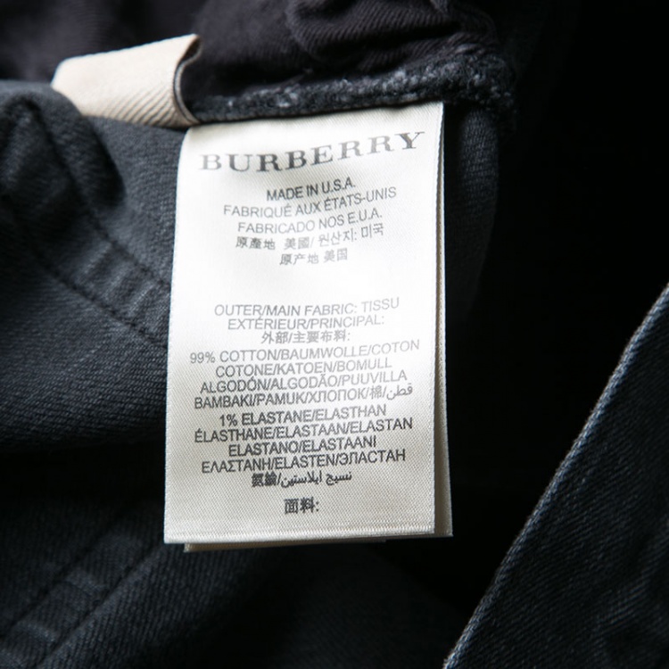 Pre Owned Burberry Brit Dark Grey Faded Effect Denim Slim Fit Jeans M