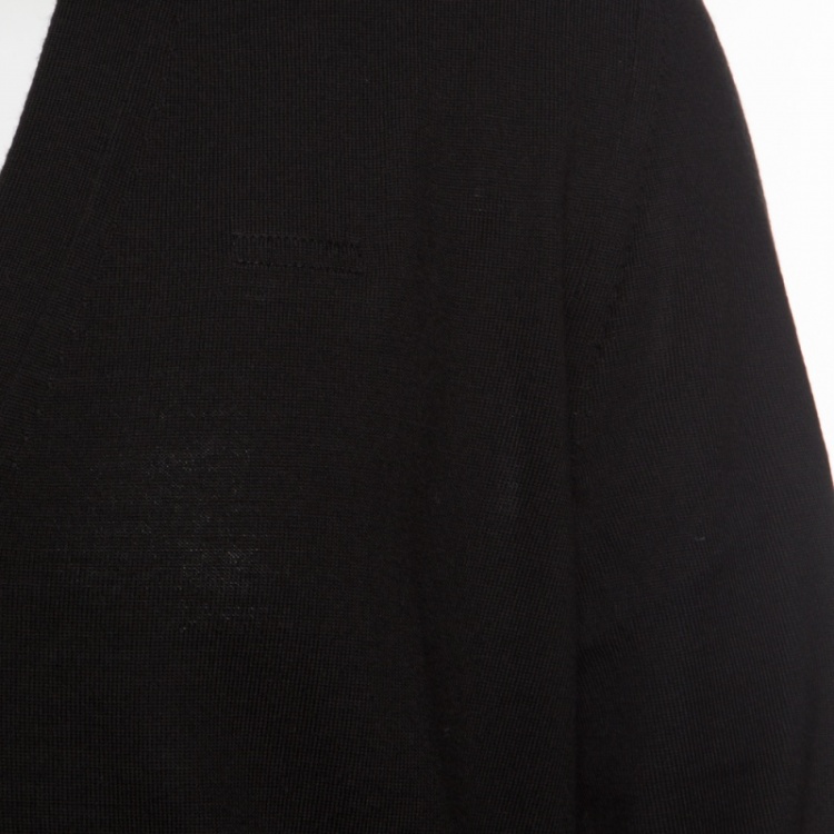 Pre Owned Burberry London Black Merino Wool Long Sleeve Button Front Cardigan L