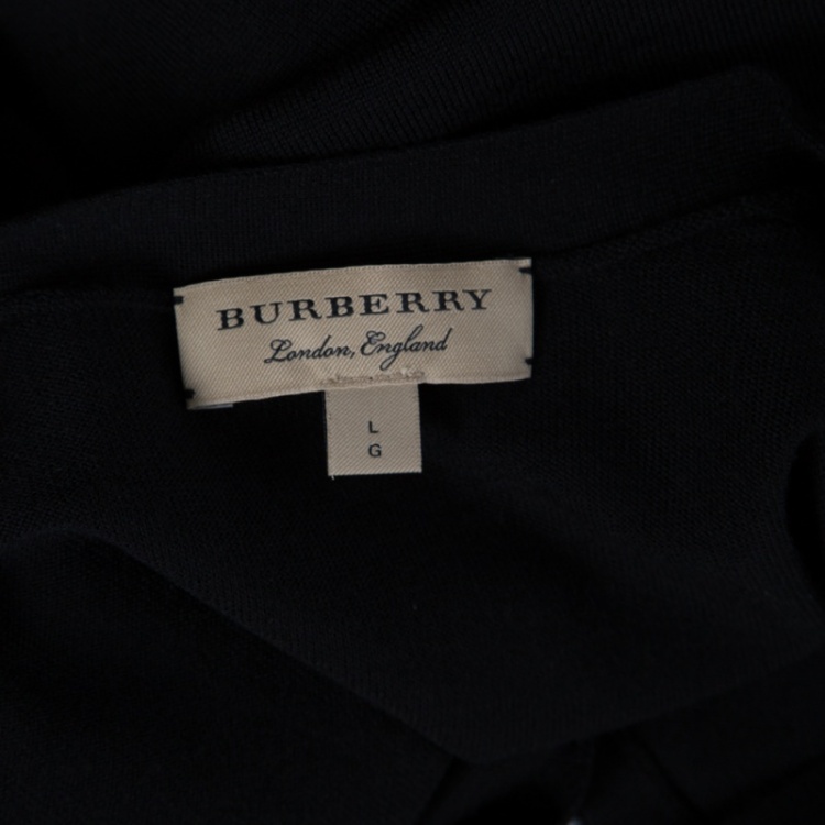 مملوكة مسبقًا Burberry London Black Merino Wool Long Sleeve Button Front Cardigan L