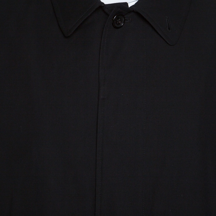 Pre Owned Burberry London Black Gabardine Car Coat 3XL