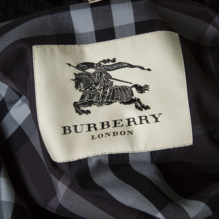 Pre Owned Burberry London Black Gabardine Car Coat 3XL