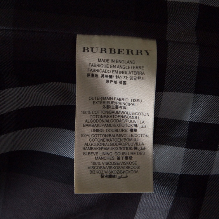 Pre Owned Burberry London Black Gabardine Car Coat 3XL