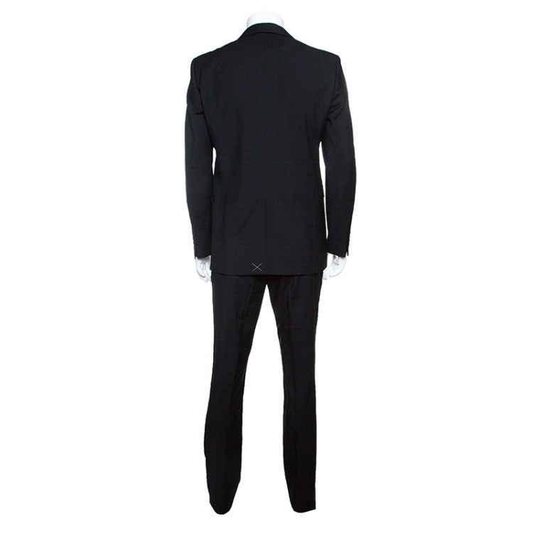 Pre Owned Burberry London Black Wool Tailored Suit L