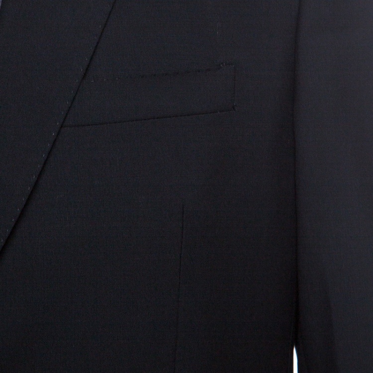 Pre Owned Burberry London Black Wool Tailored Suit L