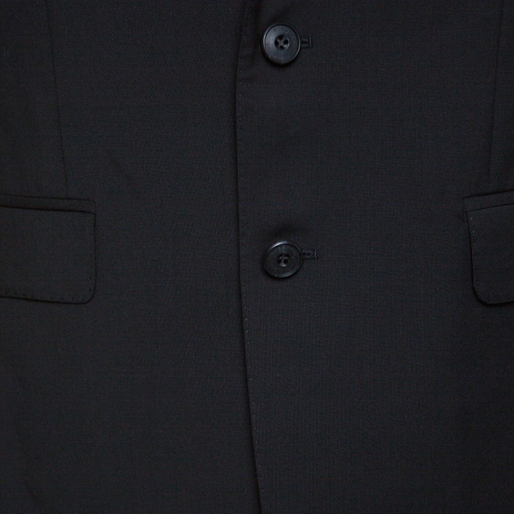 Pre Owned Burberry London Black Wool Tailored Suit L