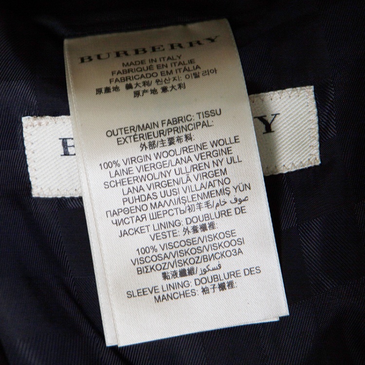 Pre Owned Burberry London Black Wool Tailored Suit L