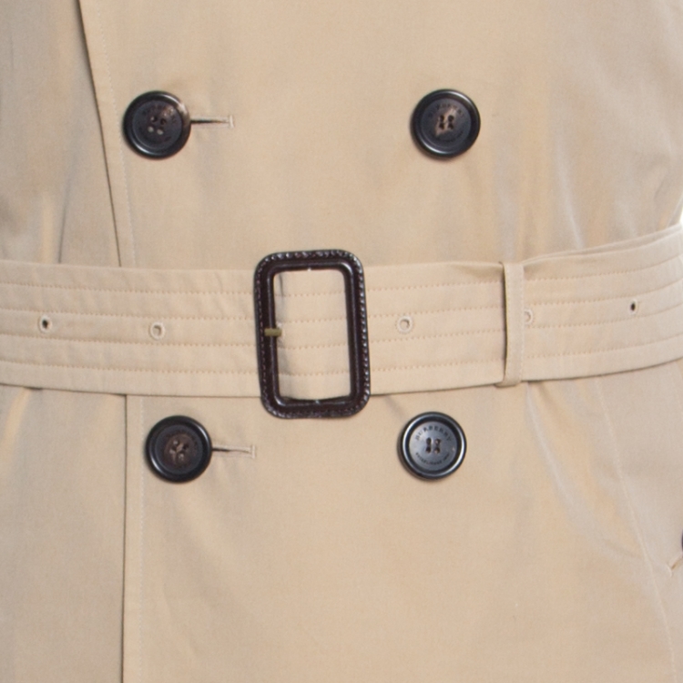 Pre Owned Burberry The Sandringham Beige Belted Long Trench Coat S