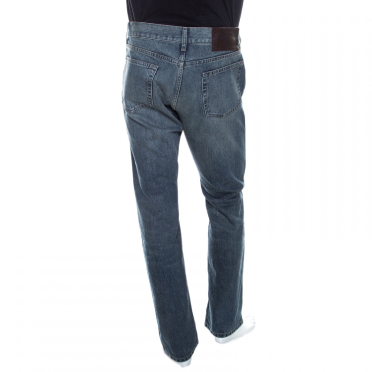 Pre Owned Burberry Dark Blue Regular Fit Denim Jeans M