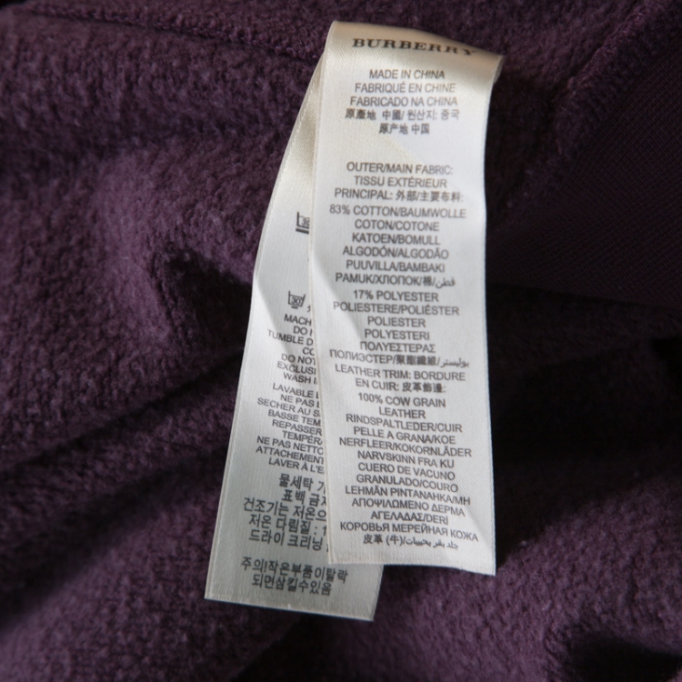 Pre Owned Burberry Brit Purple Cotton Hoodie XXL 