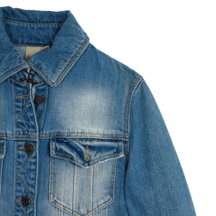 Pre Owned Burberry Brit Fitted Stretch Denim Jacket XS