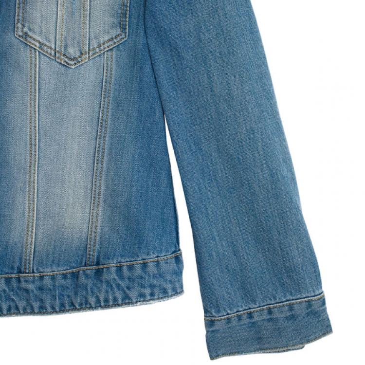 Pre Owned Burberry Brit Fitted Stretch Denim Jacket XS