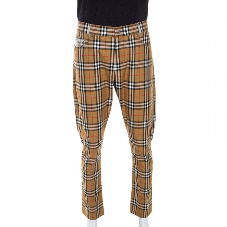 Burberry x Vivienne Westwood Beige Nova Check Zip Detail Trousers 3XL  Burberry | TLC