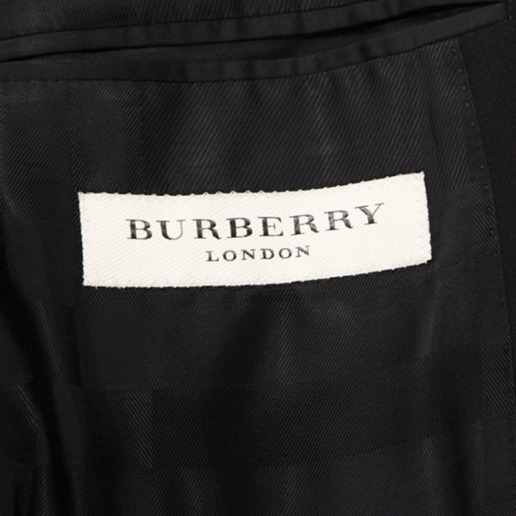Pre Owned Burberry Black Wool Two Buttoned Blazer L