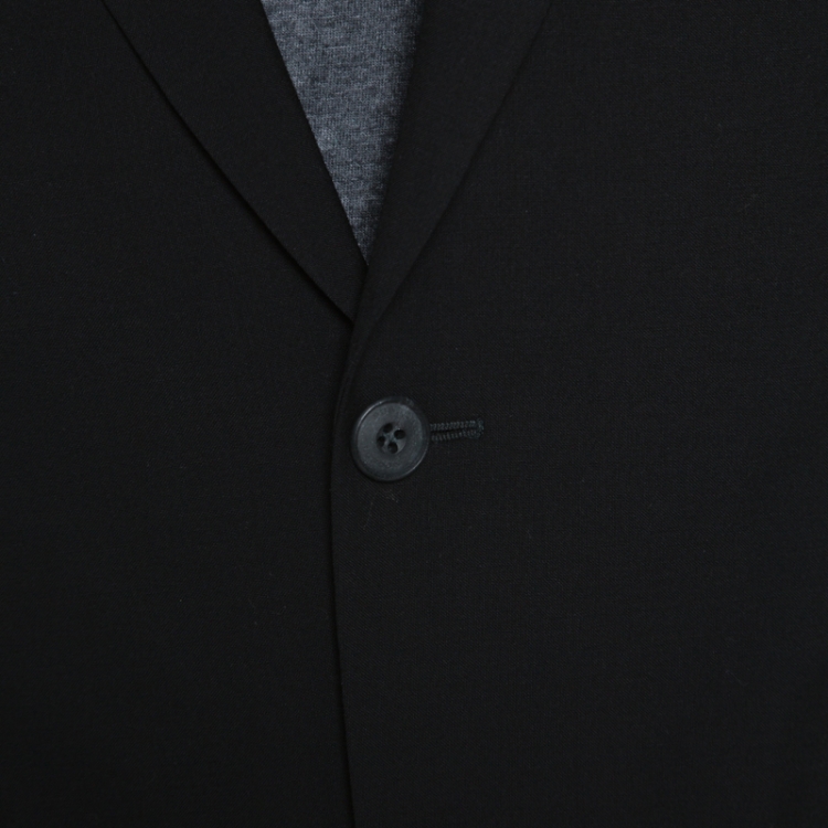 Pre Owned Burberry Black Wool Two Buttoned Blazer L