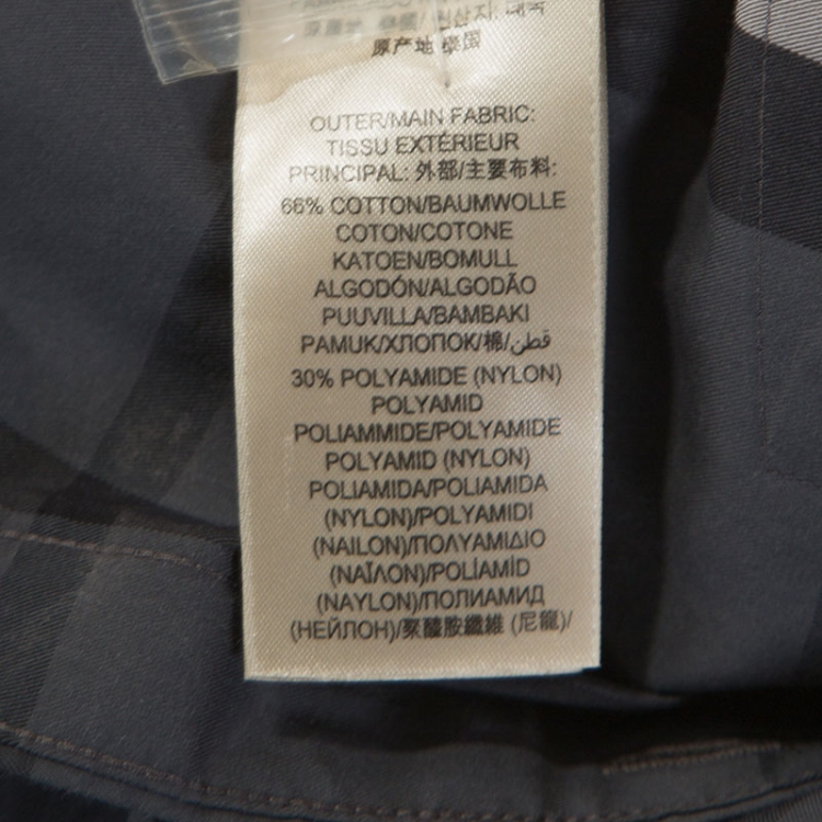 Pre Owned Burberry Grey Checked Cotton Button Front Shirt L