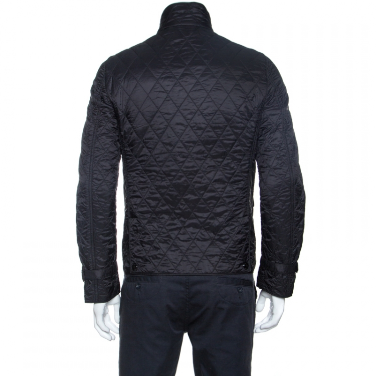 Pre Owned  Burberry Black Quilted Zip Front Jacket S