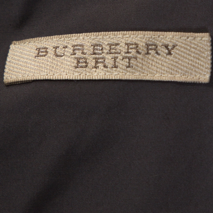 Pre Owned Burberry Brit Grey Stretch Cotton Long Sleeve Shirt M