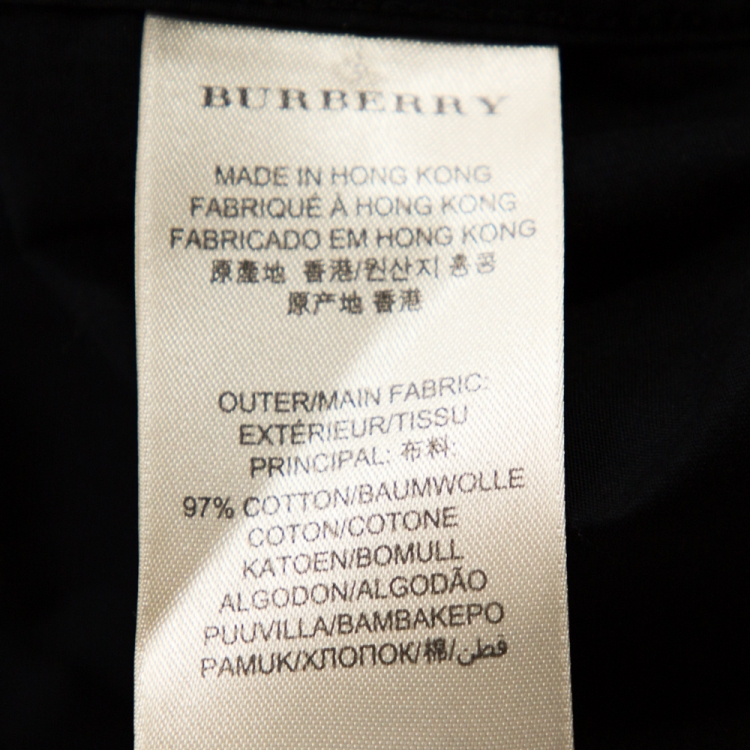 Pre Owned Burberry Brit Black Cotton Henry Long Sleeve Shirt M