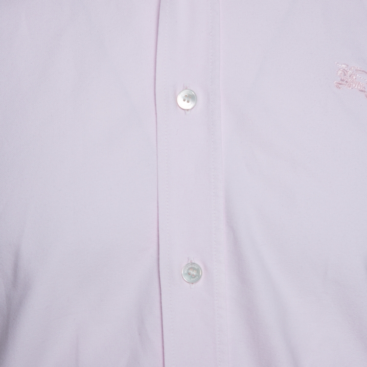 Pre Owned Burberry Brit Light Pink Cotton Button Down Long Sleeve Shirt M