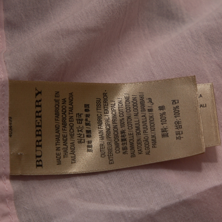 Pre Owned Burberry Pink Cotton Exploded Check Button Front Shirt XL