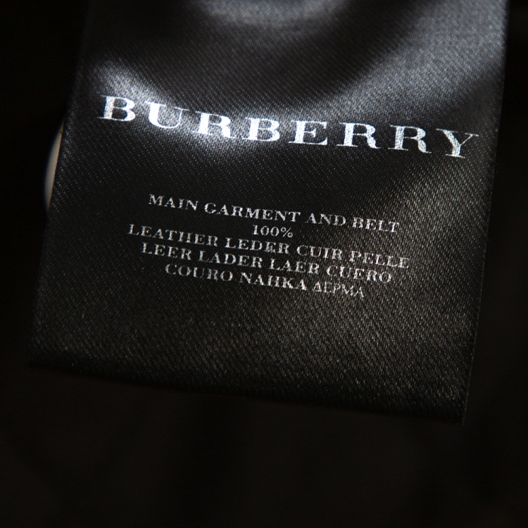 Pre Owned Burberry Prorsum Black Leather Cropped Biker Jacket S