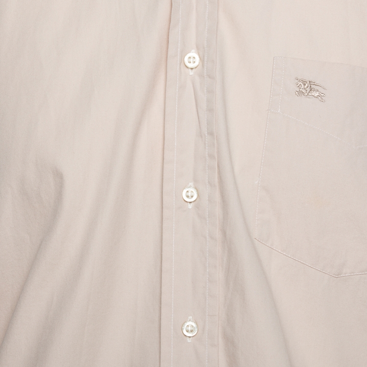 Pre Owned Burberry Beige Cotton Button Down Long Sleeve Shirt XL