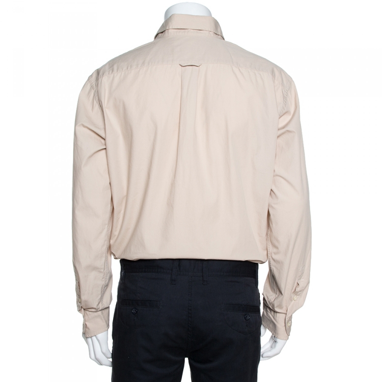 Pre Owned Burberry Beige Cotton Button Down Long Sleeve Shirt XL