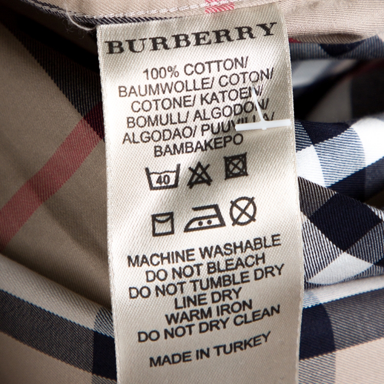 Pre Owned Burberry Beige Nova Check Cotton Long Sleeve Shirt M