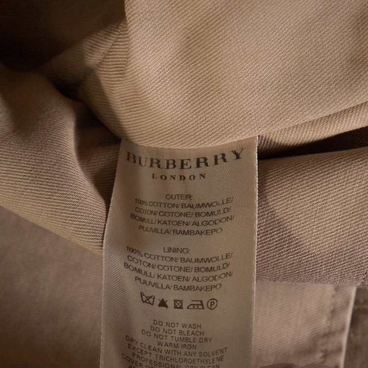 Pre Owned Burberry Beige Cotton Double Breasted Toggle Duffle Coat S
