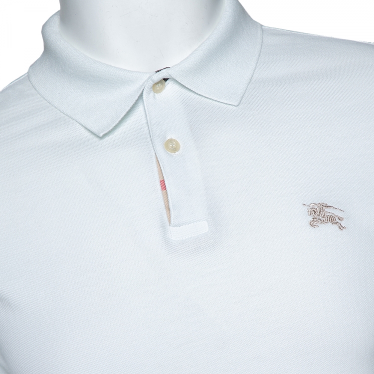 Pre Owned Burberry Brit White Cotton Pique Polo T Shirt S