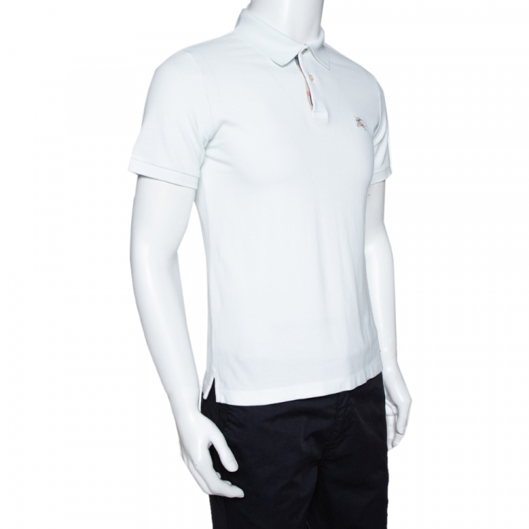 Pre Owned Burberry Brit White Cotton Pique Polo T Shirt S