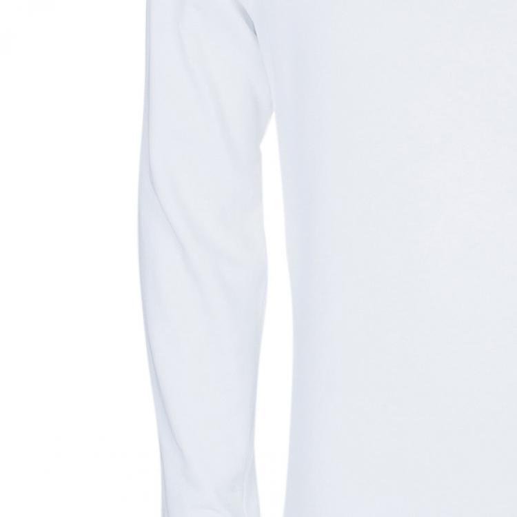 Pre Owned Burberry Men's White Long Sleeve Cotton Polo Shirt L