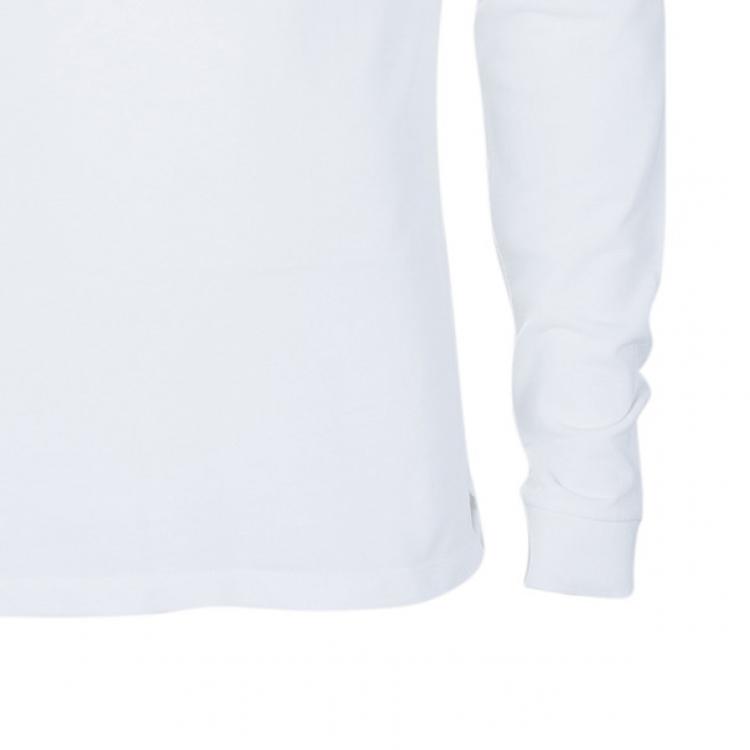 Pre Owned Burberry Men's White Long Sleeve Cotton Polo Shirt L