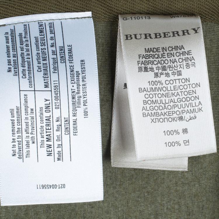 Pre Owned Burberry Men's Green Zip Front Hoodie Jacket L