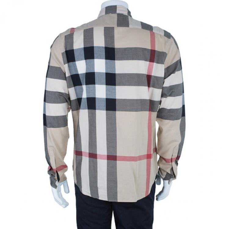 Pre Owned Burberry Novacheck Button Down Men's Shirt L